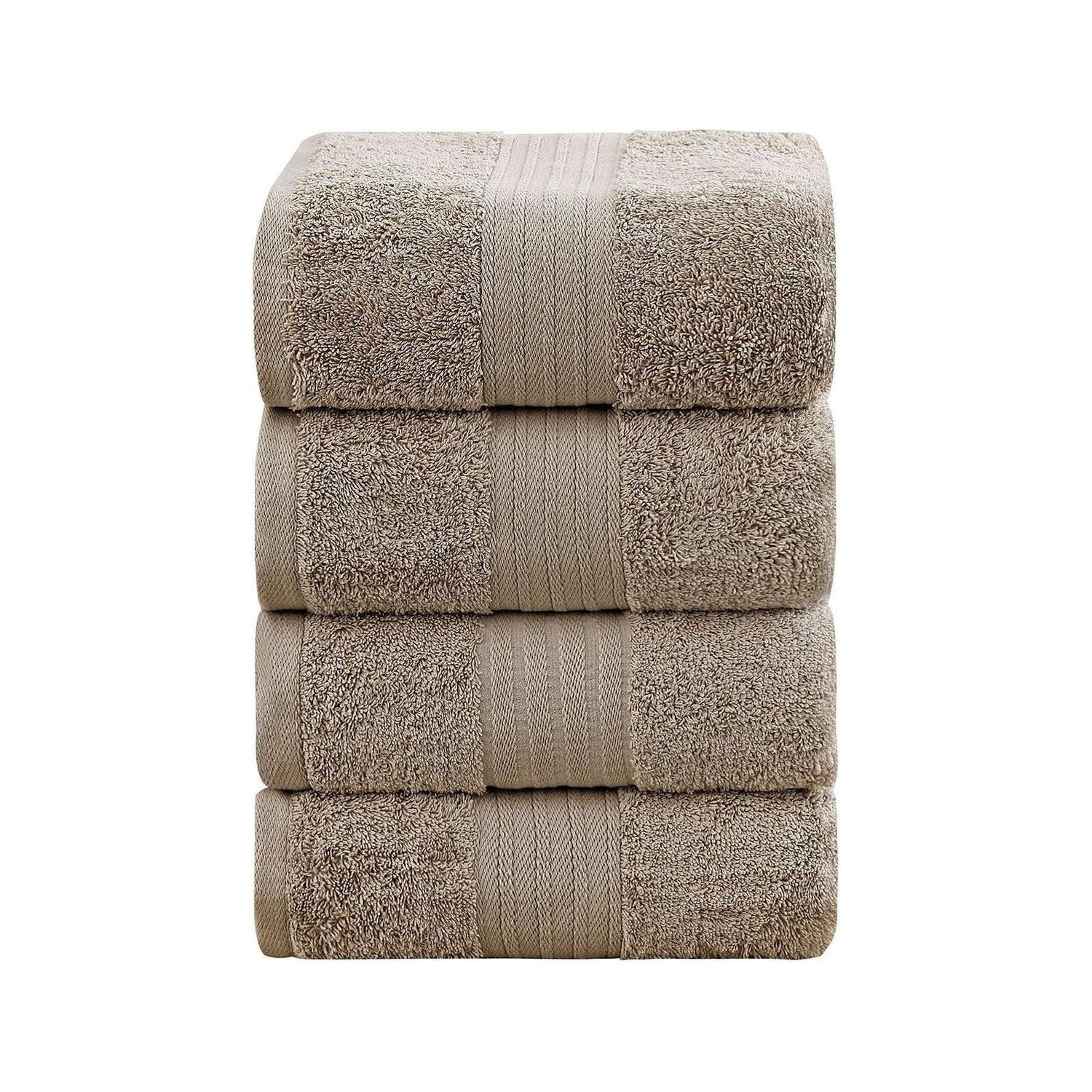 Linenland 4 Piece Cotton Bath Towels Set - Sandstone