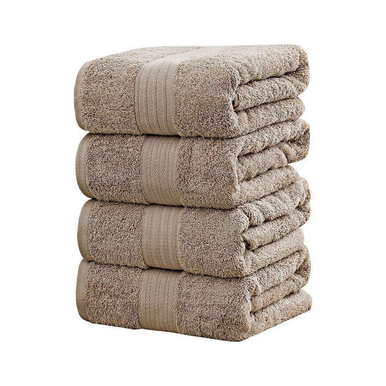 Linenland 4 Piece Cotton Bath Towels Set - Sandstone