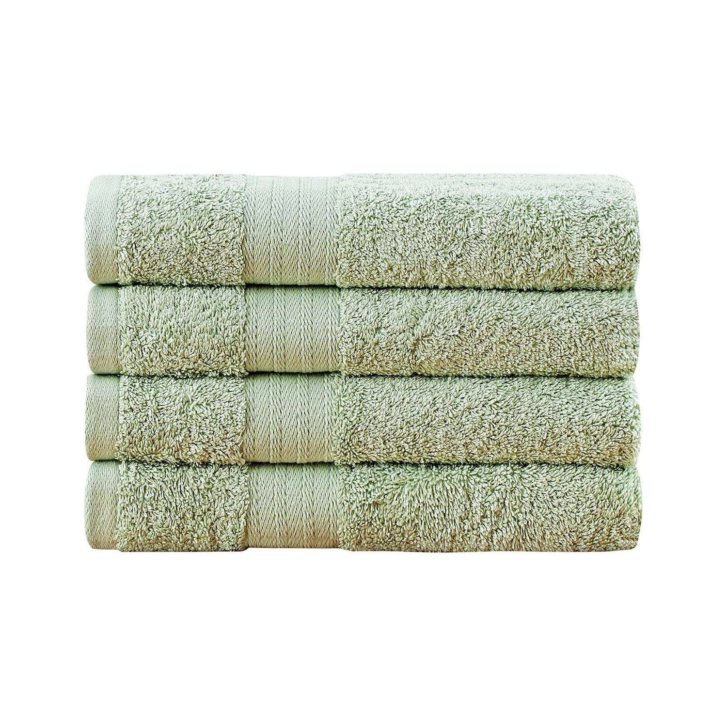 Linenland Bath Towel 4 Piece Cotton Hand Towels Set - Sage Green