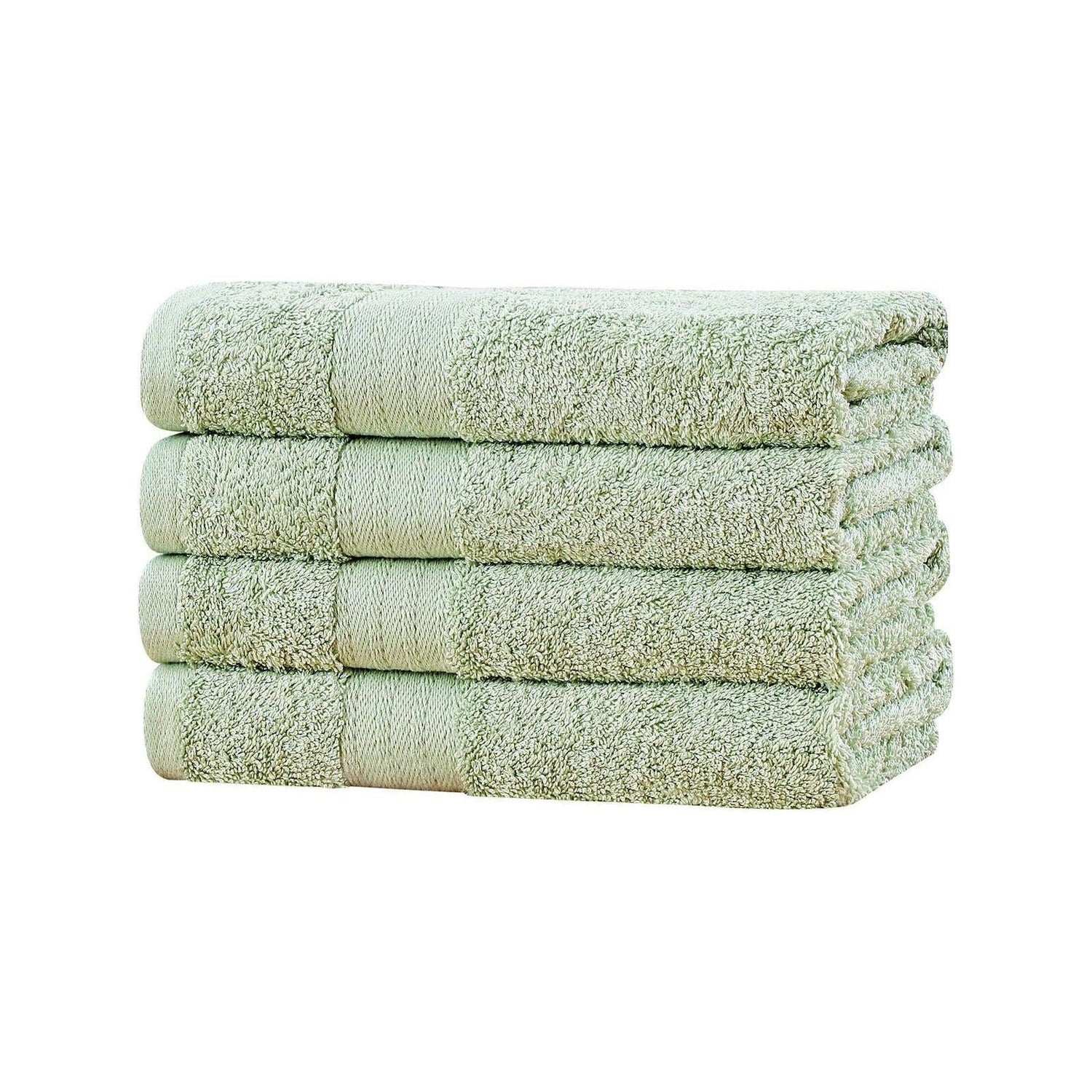 Linenland Bath Towel 4 Piece Cotton Hand Towels Set - Sage Green