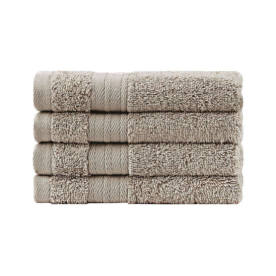 Linenland Bath Towel Set - 4 Piece Cotton Washcloths - Sandstone - Magdasmall