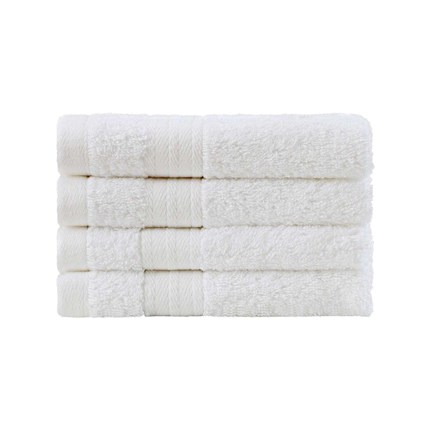 Linenland Bath Towel Set - 4 Piece Cotton Washcloths - White - Magdasmall