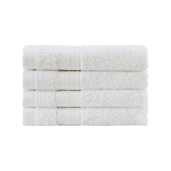 Linenland Bath Towel Set - 4 Piece Cotton Washcloths - White - Magdasmall