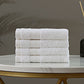 Linenland Bath Towel Set - 4 Piece Cotton Washcloths - White