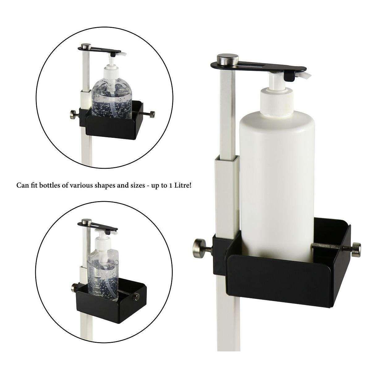 Lirash Touch Free Hand Sanitiser Dispenser Station Floor Stand Foot Operated - White Black