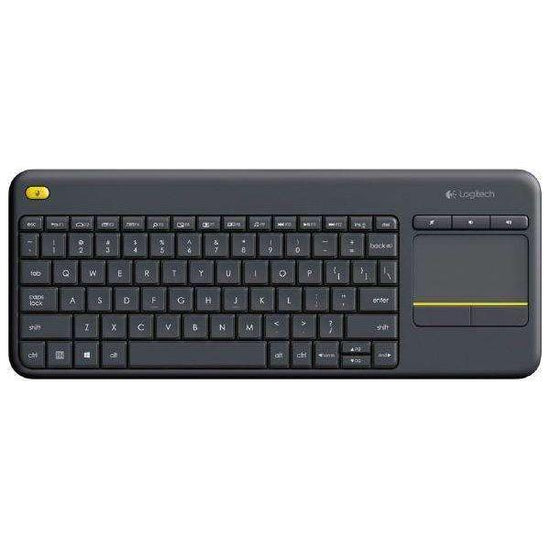 Logitech Wireless Keyboard K400 Plus, Black, USB Receiver, Inbuilt Touch Pad Powered by 2xAA, included