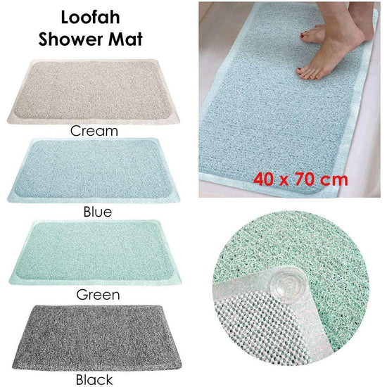 Loofah Shower Mat Black - Magdasmall