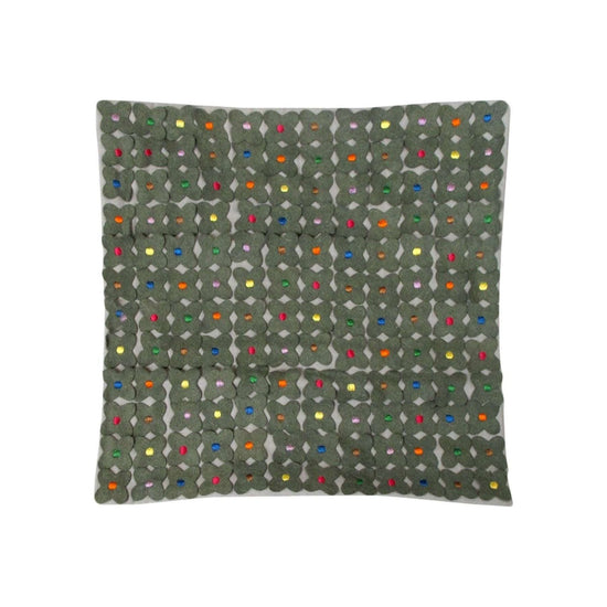 Lora Applicate Flowers Grey Cushion Cover - Magdasmall