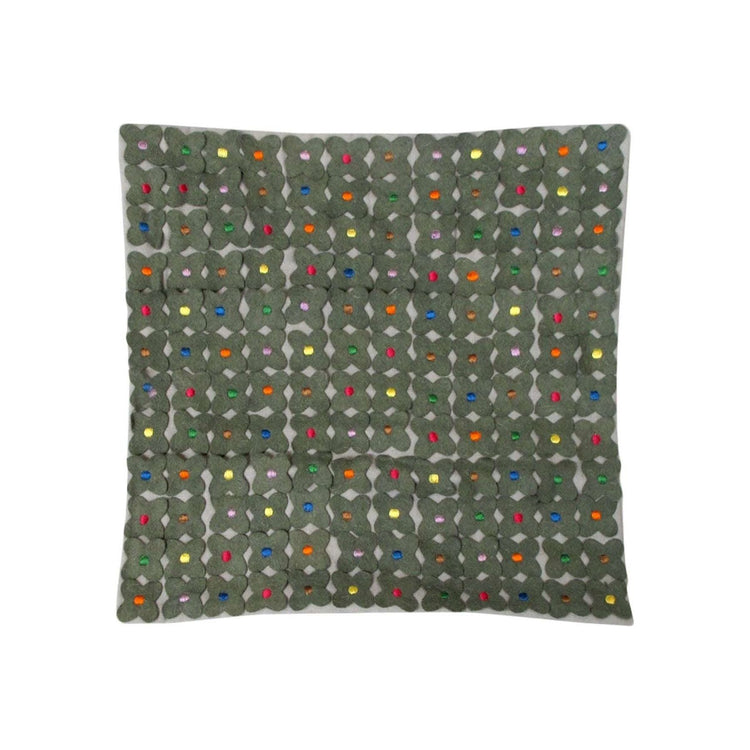 Lora Applicate Flowers Grey Cushion Cover - Magdasmall