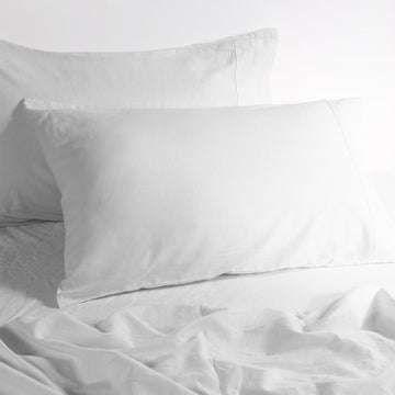 luxurious linen cotton sheet set 1 king single white - Magdasmall