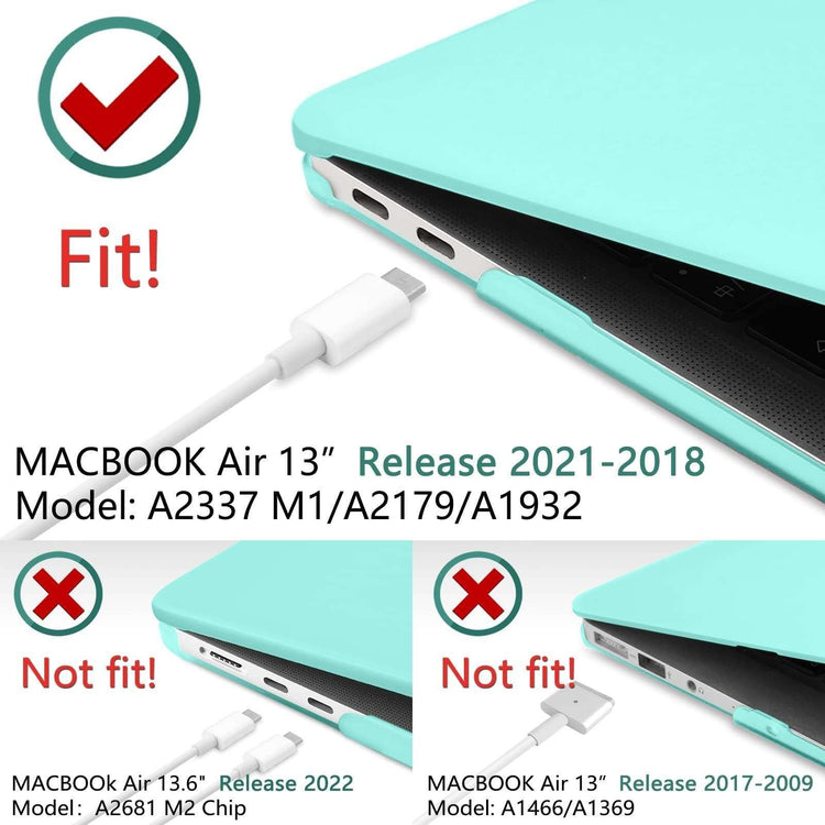 MacBook Air 13 Inch Case 2020 2019 2018, A1932, A2179, A2337 Shell Case Keyboard Cover tiffany blue