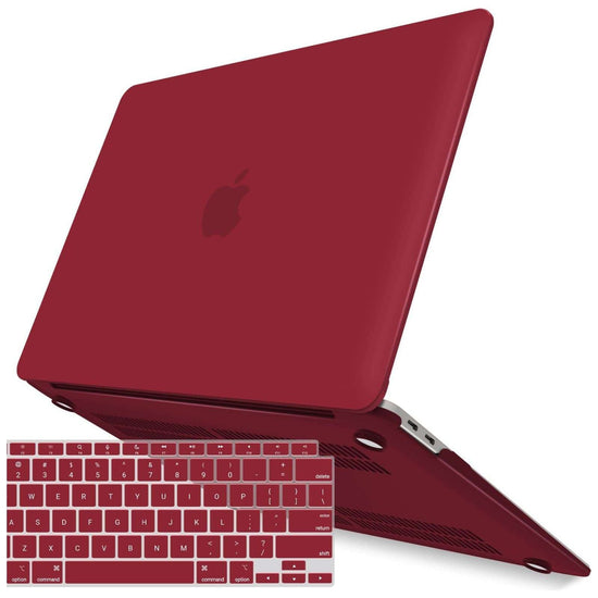 MacBook Air 13 Inch Case 2020 2019 2018, A1932, A2179,A2337 Shell Case Keyboard Cover Wine Red