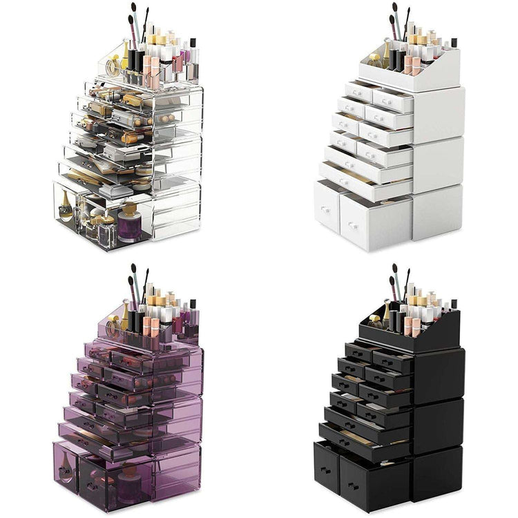 Makeup Cosmetic Organizer Storage with 12 Drawers Display Boxes (White)