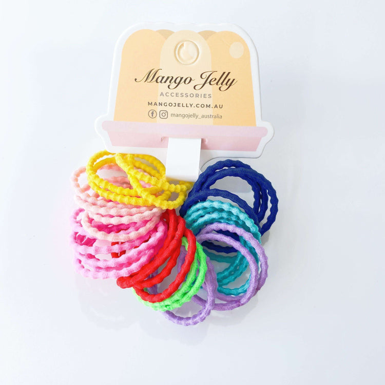 MANGO JELLY Kids Hair Ties (3cm) - Bubbly Mixed - Three Pack