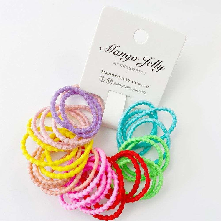 MANGO JELLY Kids Hair Ties (3cm) - Bubbly Neon - One Pack