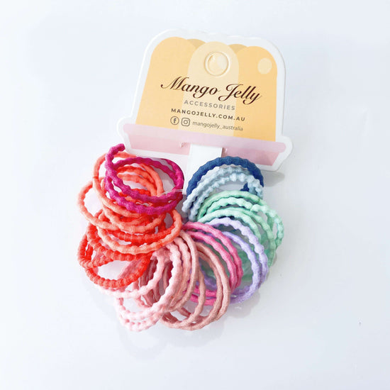 MANGO JELLY Kids Hair Ties (3cm) - Bubbly Retro -Twin Pack