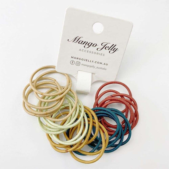 MANGO JELLY Kids Hair Ties (3cm) - Classic Forest - Six Pack