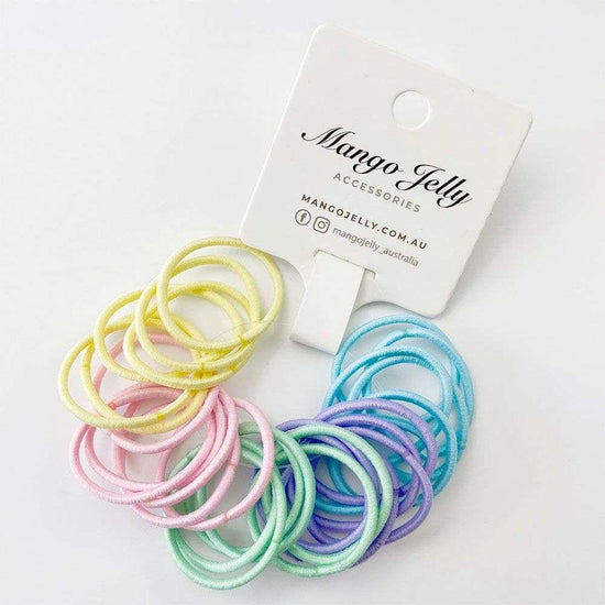 MANGO JELLY Kids Hair Ties (3cm) - Classic Soft Pastel - Six Pack