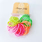 MANGO JELLY Kids Hair Ties (3cm) - Silky Pop Neon - Six Pack