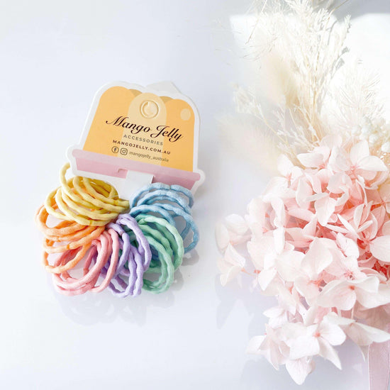 MANGO JELLY Kids Hair Ties (3cm) - Silky Pop Pastel - One Pack