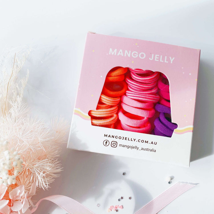 MANGO JELLY Metal Free Hair Ties (3cm) - Candy 36P - Three Pack