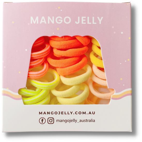 MANGO JELLY Metal Free Hair Ties (3cm) - CITRUS 36P - One Pack