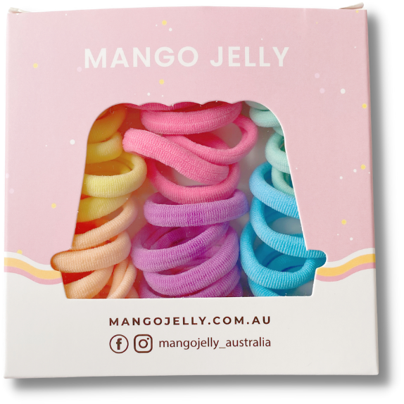 MANGO JELLY Metal Free Hair Ties (3cm) - Classic Pastel 36P - One Pack