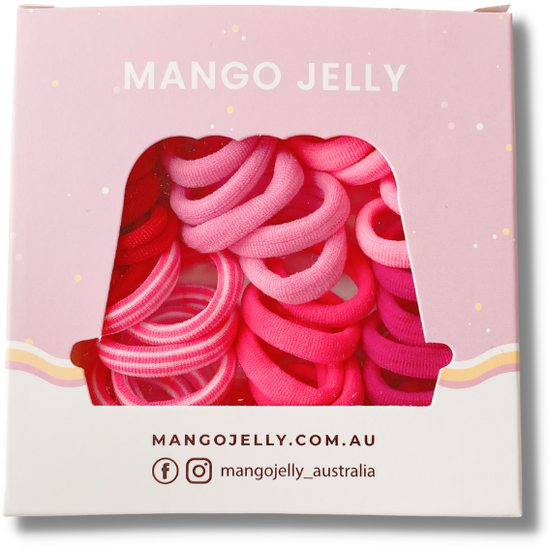 MANGO JELLY Metal Free Hair Ties (3cm) - Just Pink 36P - One Pack