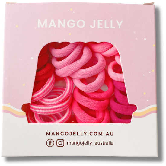 MANGO JELLY Metal Free Hair Ties (3cm) - Just Pink 36P - Six Pack