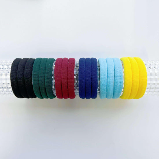 MANGO JELLY Metal Free Hair ties (4.5cm) - School Colour Bottle Green 10P - Twin Pack