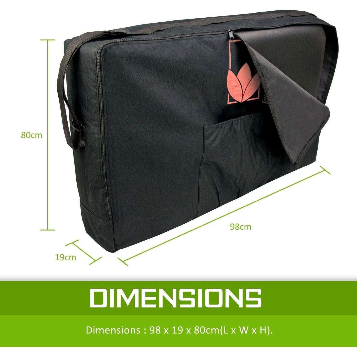 Massage Table Bed Portable Carry Bag 75cm BLACK