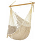 Mayan Legacy Extra Large Outdoor Cotton Mexican Hammock Chair in Cream Colour