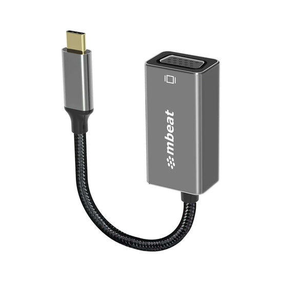 MBEAT Elite USB-C to VGA Adapter - Coverts USB-C to VGA Female Port, Supports up to1920×1080@60Hz - Space Grey