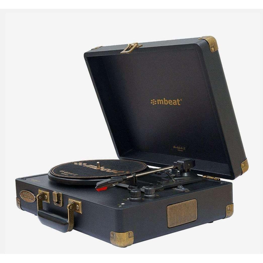 MBEAT Woodstock 2 Black Retro Turntable Player