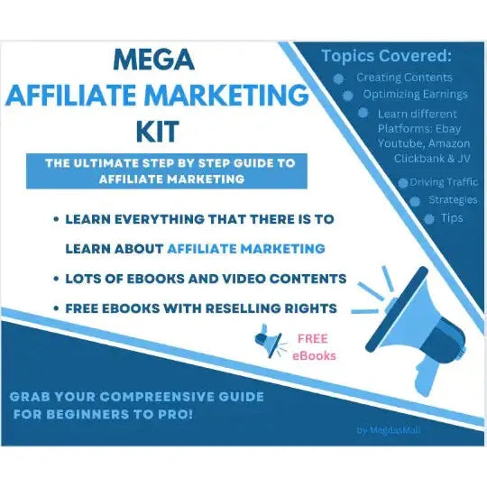 MEGA AFFILIATE BUSINESS KIT | 150+ CONTENTS | PDF - AUDIO AND VIDEO FILES - EBOOK INSTANT DOWNLOAD PDF- KNOW ALL ABOUT AFFILIATE MARKETING - Magdasmall