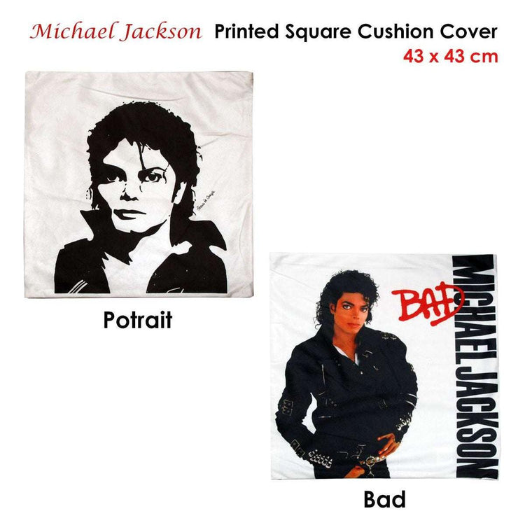 Michael Jackson Portrait Square Cushion Cover