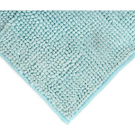 Microfiber Shower & Bathroom Bath Mat Non Slip Soft Pile Design (Aqua) - Magdasmall