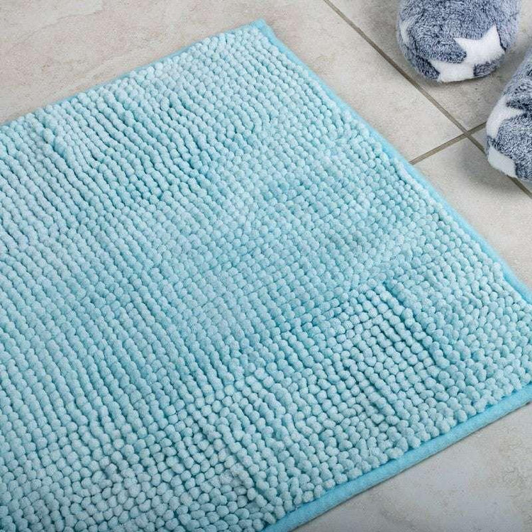 Microfiber Shower & Bathroom Bath Mat Non Slip Soft Pile Design (Aqua) - Magdasmall