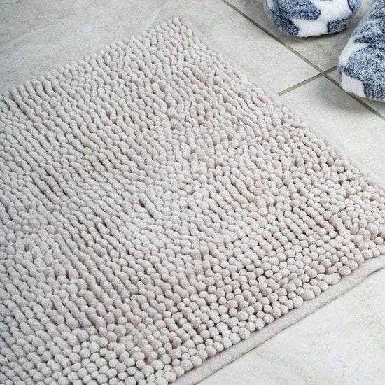 Microfiber Shower & Bathroom Bath Mat Non Slip Soft Pile Design (Light Grey) - Magdasmall