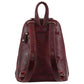 Milleni Womens Twin Zip Backpack Nappa Italian Leather Bag Travel - Cherry