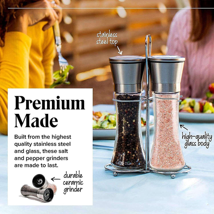 Modern Stainless Steel Salt and Pepper Grinder Set - Magdasmall