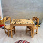 Monkey Land Kids Wooden Table and Chairs Set - Magdasmall