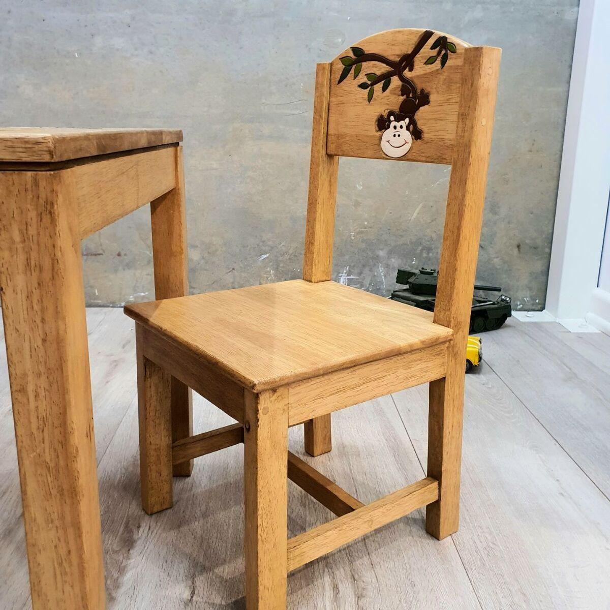 Monkey Land Kids Wooden Table and Chairs Set - Magdasmall