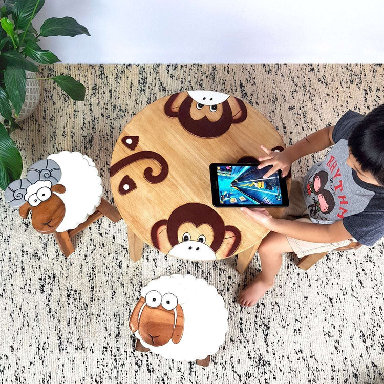 Monkey Table + 2 Stools Set - Magdasmall