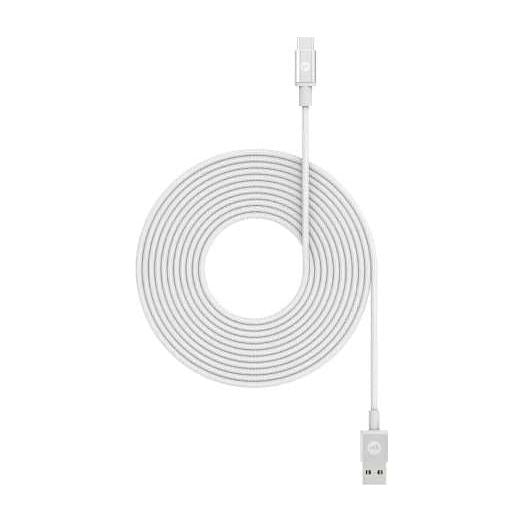 MOPHIE USB-A To USB-C Cable - 3M - For USB-C Devices, USB-A Devices - White (409903207), Durable Connectors, Durable Braided Cable