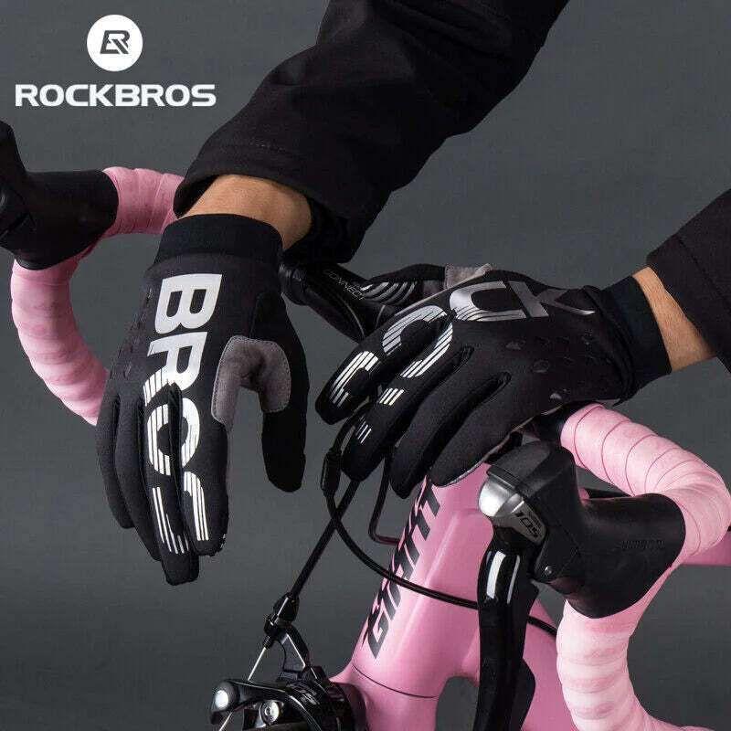 MTB Gloves Large for Mountain Road Bike Breathable Winter Autumn Spring Cycling Camping Running Outdoor Sport Rockbros