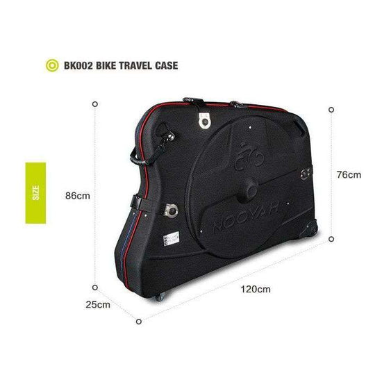 NOOYAH Bike Hard Shell Travel Case EVA Mountain MTB ebike Road Bike 700c Gravel Bike Tourer- BK002 in Black