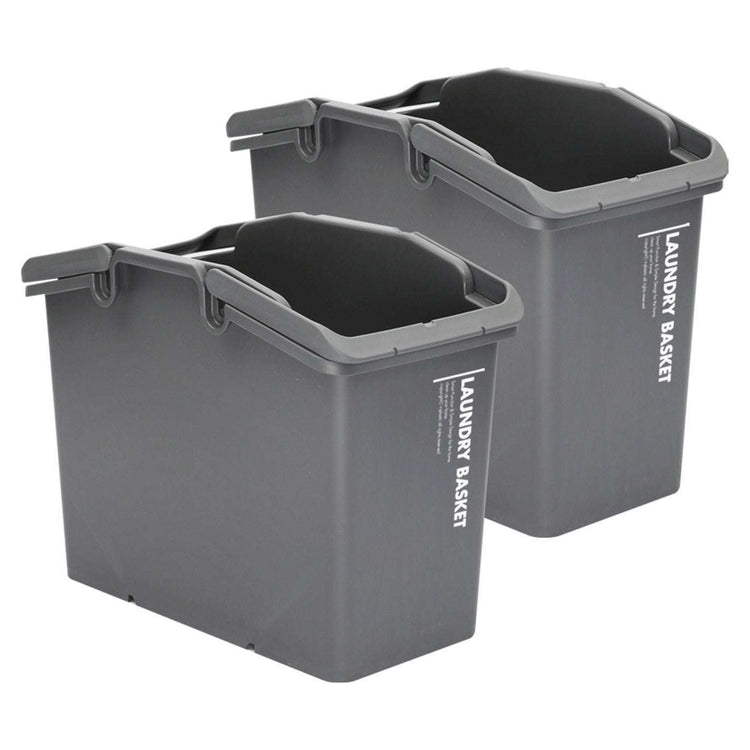 Nplastic 2 Set Dark Grey Stackable Multipurpose Laundry Basket - Magdasmall