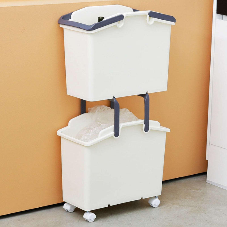 Nplastic 2 Set Ivory Stackable Multipurpose Laundry Basket - Magdasmall