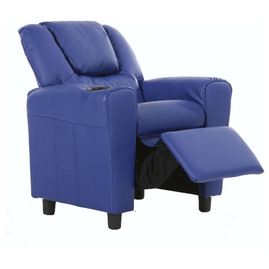 Oliver Kids Recliner Chair Sofa Children Lounge Couch PU Armchair - Blue